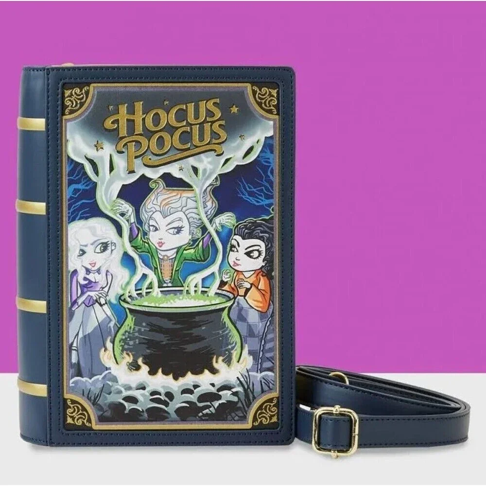 NWOT Loungefly Disney Hocus Pocus Book Crossbody Bag - Glow in the Dark - MINT